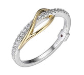 Sterling Silver with Rhodium & Gold Plating Ring with Cubic Zirconias